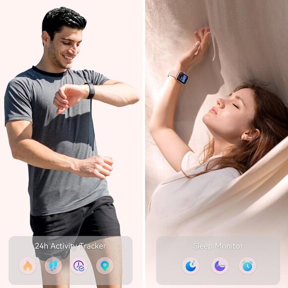 ✨ Aeac Smart Watch Women Pink Android & iPhone Bluetooth Call HD Fitness Watch - Picture 8 of 9